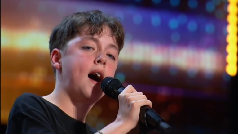 A 12-year-old begins with a beautiful song and then surprises everyone with an incredible power display