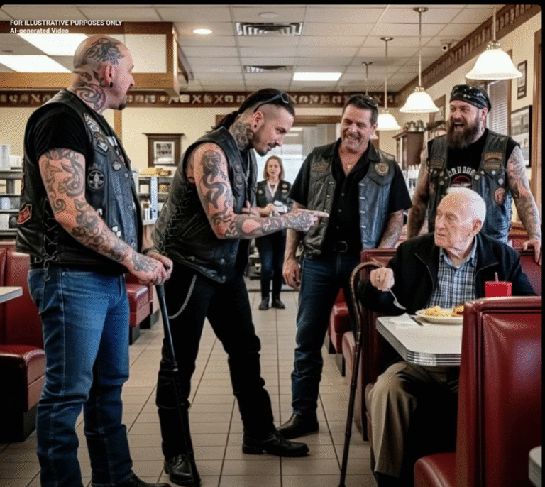 Five Bikers Mocked a Quiet 90-Year-Old Veteran in a Diner—Minutes Later, the Thunder of Engines Changed Everything