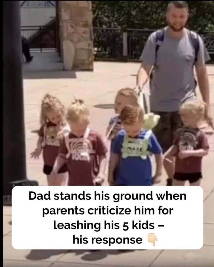 Dad gets massively shamed for putting leashes on his 5-year-old quintuplets1