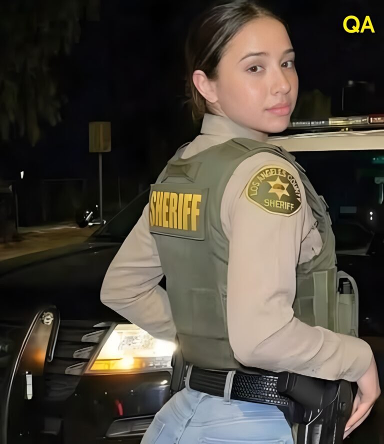 THIS YOUNG POLICE OFFICER will record her after her service…