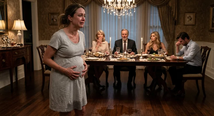 At family dinner, I said, “My water just broke. I need to get to the hospital.